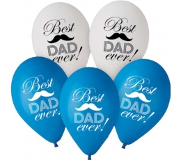 Baloni "Best Dad ever" (5 gab./30 cm)