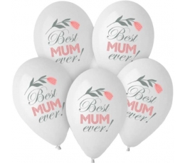 Baloni "Best Mum ever" (5 gab./30 cm)