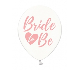 Baloni "Bride to be", caurspīdīgi ar rozā uzrakstu (6 vnt./30 cm)