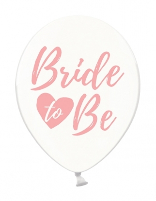 Baloni "Bride to be", caurspīdīgi ar rozā uzrakstu (6 vnt./30 cm)