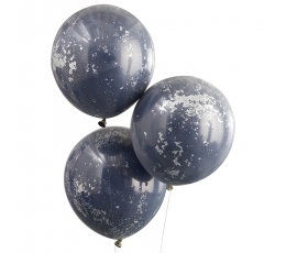 Baloni, dzidri-tumši zili, apaļi (3 gab./45 cm)