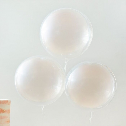 Baloni, сaurspīdīgie - persiku krasā,  apaļi (3 gab./55 cm)