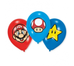 Baloni "Super Mario" (6 gab./27 cm)