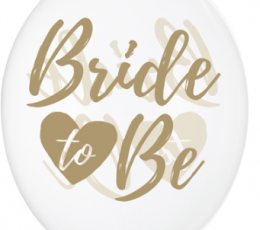 Balons "Bride to be", caurspīdīgs, pelēks-zelts  (30cm)