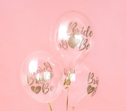 Balons "Bride to be", caurspīdīgs, pelēks-zelts  (30cm) 1