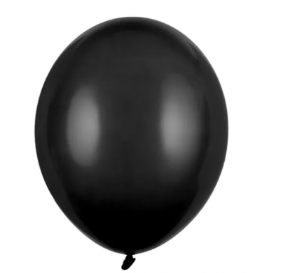  Balons, melns (30 cm/Party Deco)