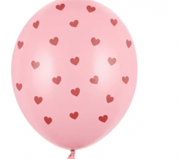 Balons, rozā ar sirsniņām (30 cm)