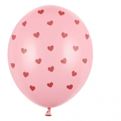 Balons, rozā ar sirsniņām (30 cm)