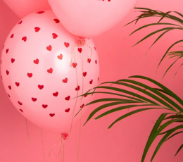 Balons, rozā ar sirsniņām (30 cm) 1