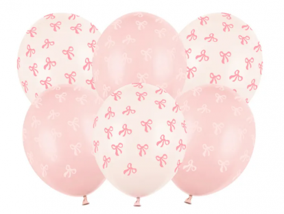 Balons "Rozā lentītes" (30 cm/Party Deco)