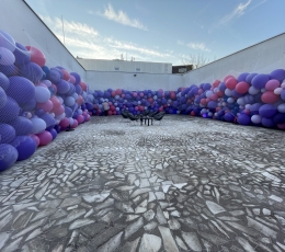 Balonu instalācija "Violetā pasaule"
