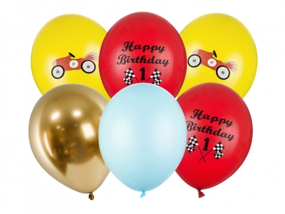 Balonu komplekts 1. dzimšanas dienai "Cars" (6 gab. / 30 cm)