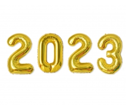 Balonu komplekts "2023", zelta ( 4 gab ./35 cm)