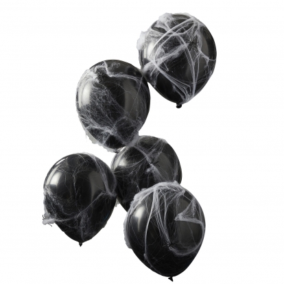 Balonu komplekts ar zirnekļa tīklu un zirnekļiem (5 gab./30 cm)