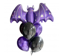 Balonu kompozīcija "Violetais sikspārnis"