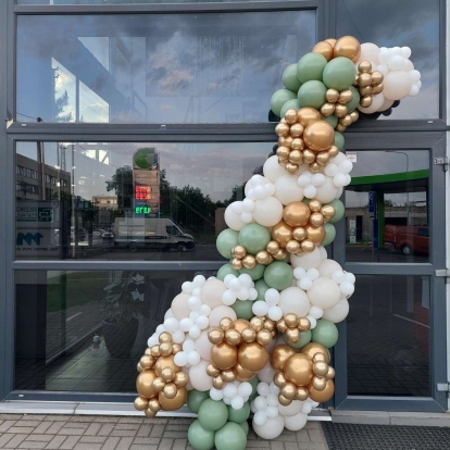Balonu virtene "Eikalipts - zelts - balts"