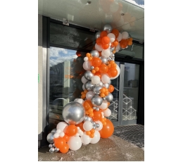 Balonu virtene "Oranžs-sudrabs"