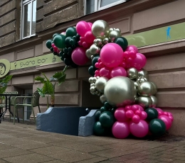 Balonu virtene " Rozā smaragds" 1