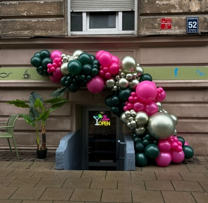 Balonu virtene " Rozā smaragds"