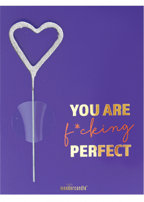 Brīnumsvecīte ar kartiņu  "Tu esi f*cking perfect" (11x8 cm)