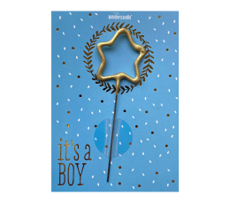 Brīnumsvecīte ar kartiņu  "It's a Boy" (11x8 cm)    