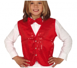 Bērnu disko veste, spīdīgi sarkana