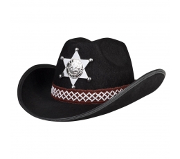 Bērnu, šerifa cepure, melna
