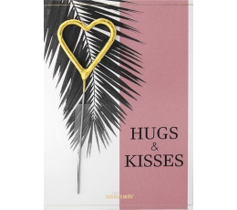 Brīnumsvecīte ar kartiņu "Hugs&Kisses"  (11x8 cm)   