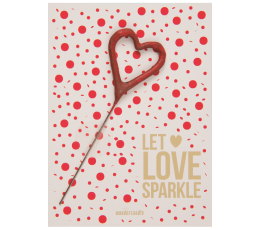 Brīnumsvecīte ar kartiņu  "Let love sparkle" (11x8 cm)