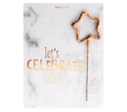 Brīnumsvecīte ar kartiņu "Let's celebrate today" (11x8 cm)