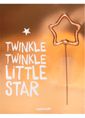 Brīnumsvecīte ar kartiņu  "Twinkle twinkle little star" (11x8 cm)   