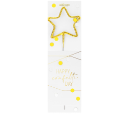 Brīnumsvecīte "Zvaigzne" ar konfeti, zelta (19 cm)