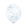 Caurspīdīgi baloni ar ziliem konfettī (6 gab/ 30 cm)