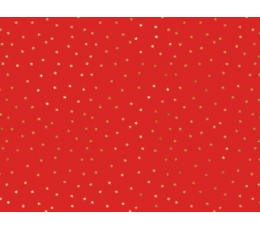Dāvanu iesaiņošanas papīrs, sarkans ar zelta zvaigznēm (70x200 cm)