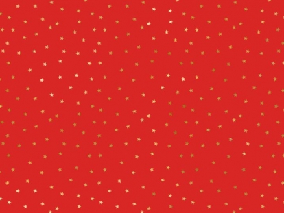 Dāvanu iesaiņošanas papīrs, sarkans ar zelta zvaigznēm (70x200 cm) TIKAI AR VENIPAK!