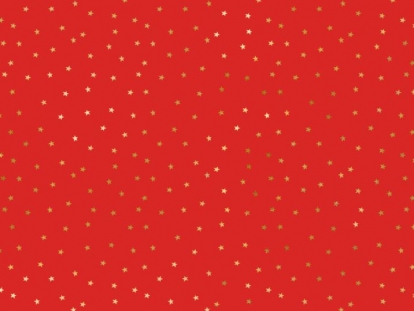 Dāvanu iesaiņošanas papīrs, sarkans ar zelta zvaigznēm (70x200 cm) TIKAI AR VENIPAK!