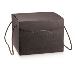 Dāvanu kaste ar rokturiem, brūna (24X24X18 cm)