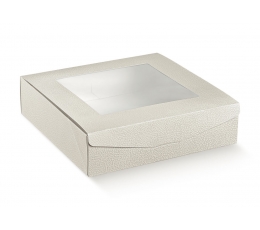 Dāvanu kastīte ar lodziņu, balta (240x160x50 mm)