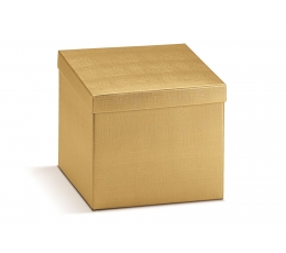Dāvanu kastīte ar vāku, zelta (300x300x240 mm)