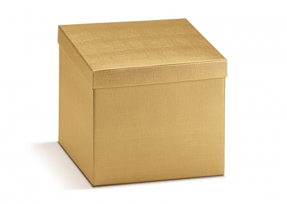 Dāvanu kastīte ar vāku, zelta (300x300x240 mm)