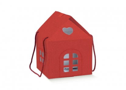 Dāvanu kastīte "Sarkanais namiņš" (24x24x15 cm)