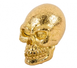 Dekorācija ''Mini galvaskauss'', zelta (8,5 x 6,5 cm)