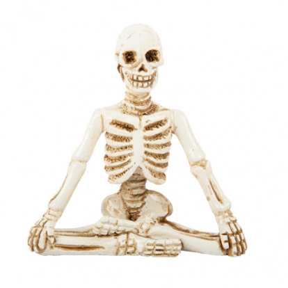 Dekorācija "Sēdošs skelets", balts (7,3x7,5 cm)