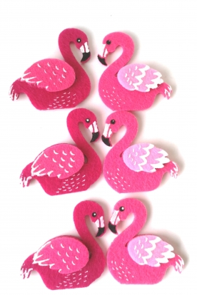 Dekorācija - uzlīmes "Flamingo" (6 gab./4x5 cm)