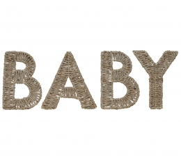 Dekorācija-uzraksts "Baby" , pīti salmi