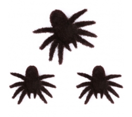 Dekorācijas - zirnekļi, pūkaini (3 gab./8x10 cm)
