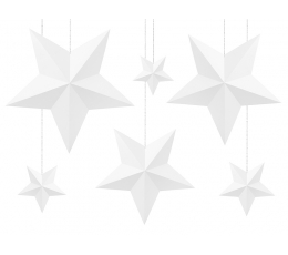Dekorāciju komplekts "Baltās zvaigznes" (6 gab.)