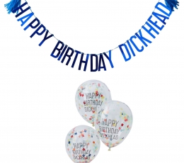Dekorāciju komplekts "Happy Birthday Dickhead"