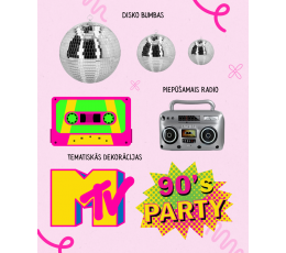Dekorāciju komplekta noma "90. gadu diskotēka"