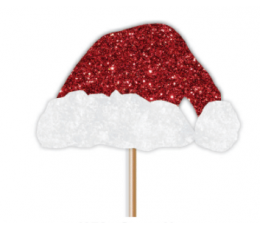 Dekoratīvs kociņš "Ziemassvētku vecīša cepure"  (12 gab.)